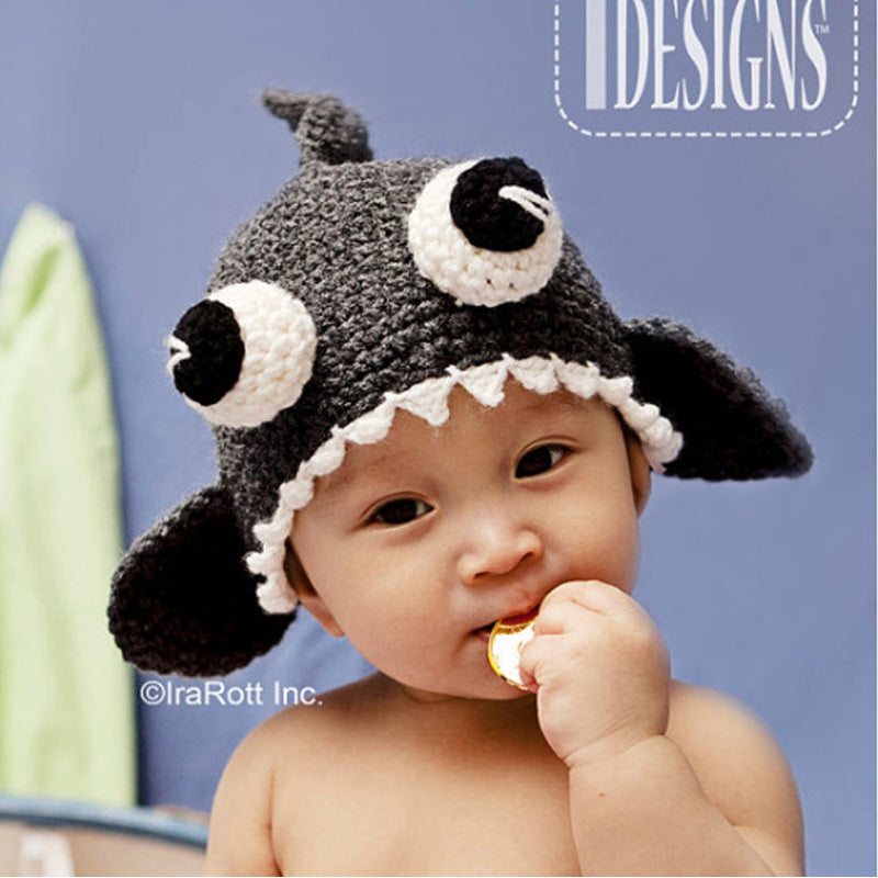 Baby Knitted Beanie Cute Hat Shark Hat Photo Prop for Baby Boys Girls