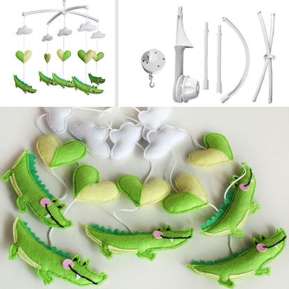 Handmade Nursery Decor Gift, Crib Mobile, [Cute Crocodile+Heart]