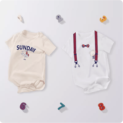 baby-boys 2-pack Short Sleeve Variety Onesies Bodysuits