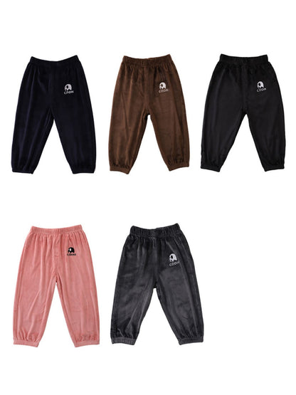 Cotton pants Autumn and winter baby boys' and girls' golden velvet lantern pants