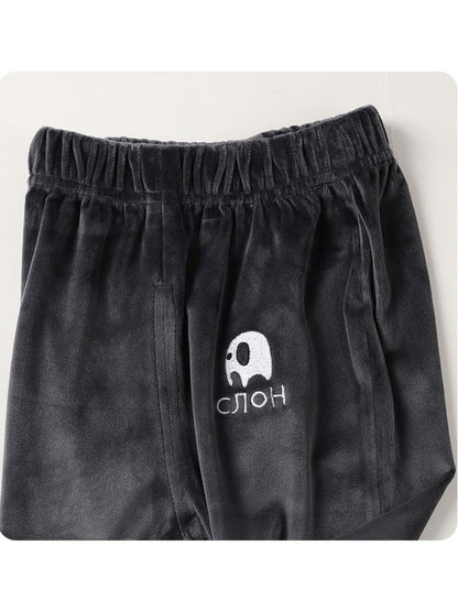 Cotton pants Autumn and winter baby boys' and girls' golden velvet lantern pants