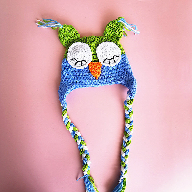 Baby Knitted Beanie Cute Owl with Big EarsHat Photo Prop for Baby Boys Girls