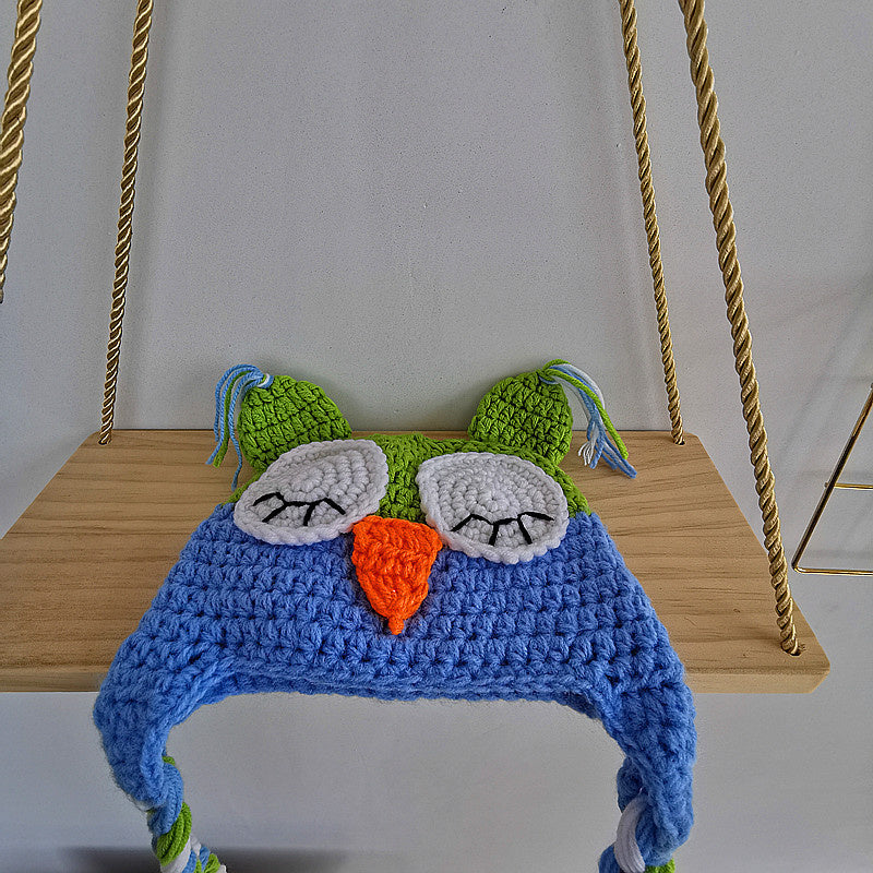 Baby Knitted Beanie Cute Owl with Big EarsHat Photo Prop for Baby Boys Girls