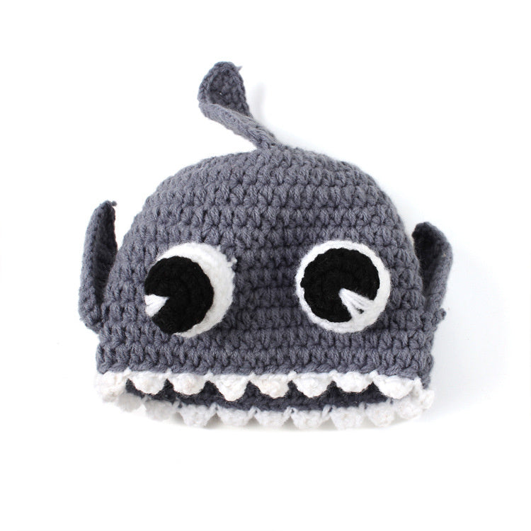 Baby Knitted Beanie Cute Hat Shark Hat Photo Prop for Baby Boys Girls