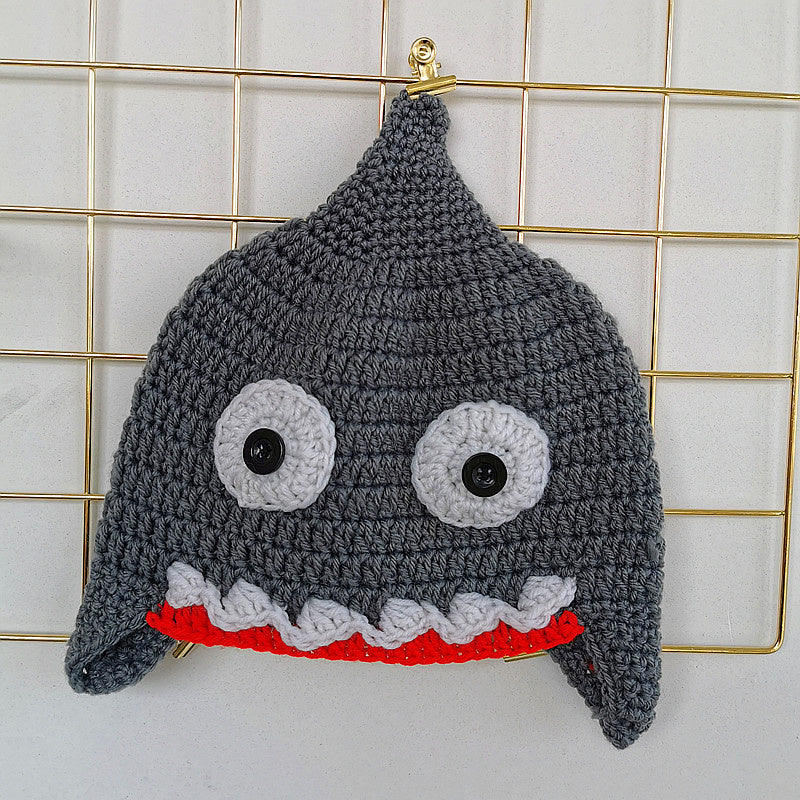 Baby Knitted Beanie Cute Hat Shark Hat Photo Prop for Baby Boys Girls