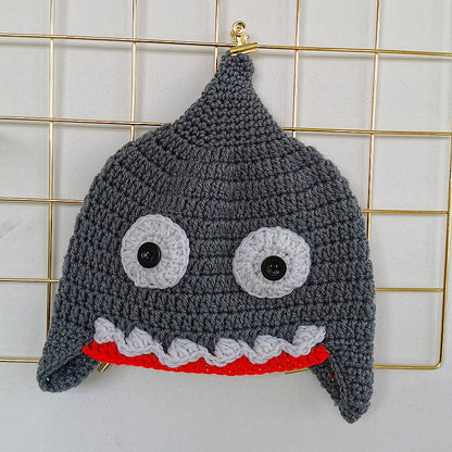 Baby Knitted Beanie Cute Hat Shark Hat Photo Prop for Baby Boys Girls