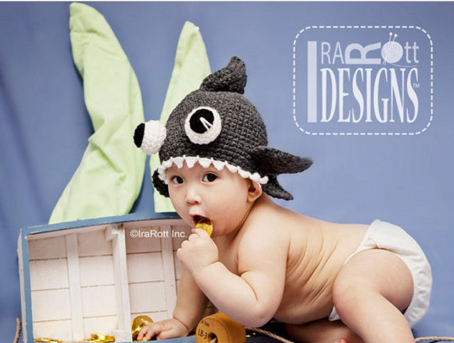 Baby Knitted Beanie Cute Hat Shark Hat Photo Prop for Baby Boys Girls