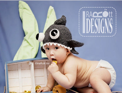 Baby Knitted Beanie Cute Hat Shark Hat Photo Prop for Baby Boys Girls