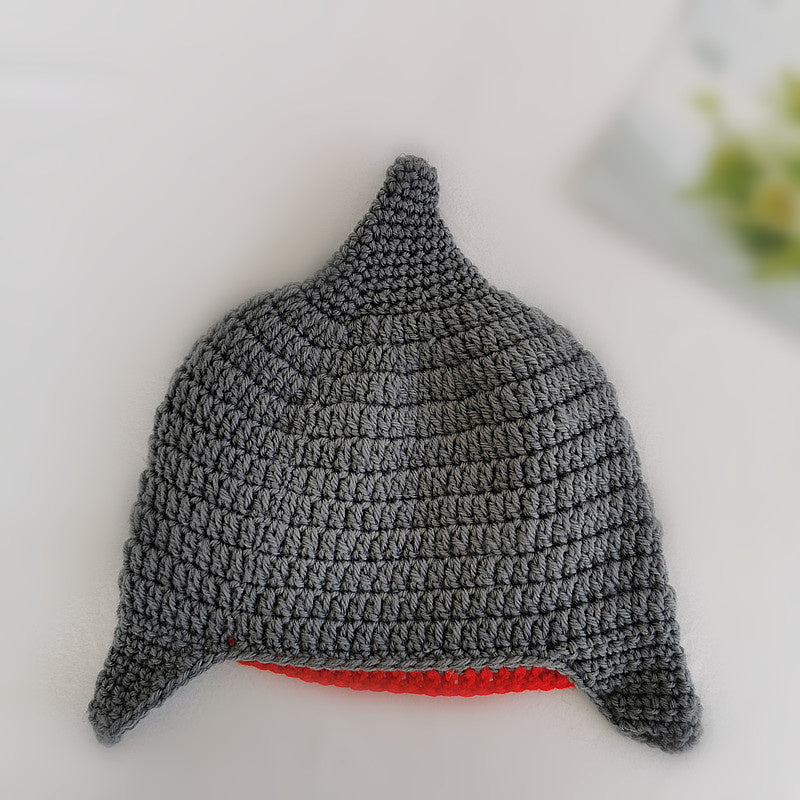 Baby Knitted Beanie Cute Hat Shark Hat Photo Prop for Baby Boys Girls