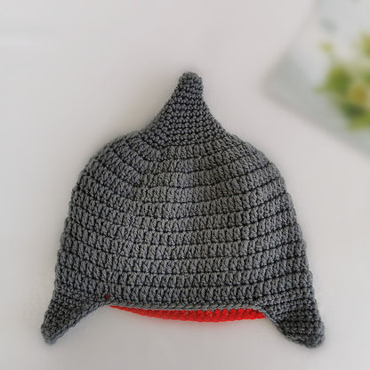 Baby Knitted Beanie Cute Hat Shark Hat Photo Prop for Baby Boys Girls