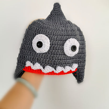 Baby Knitted Beanie Cute Hat Shark Hat Photo Prop for Baby Boys Girls