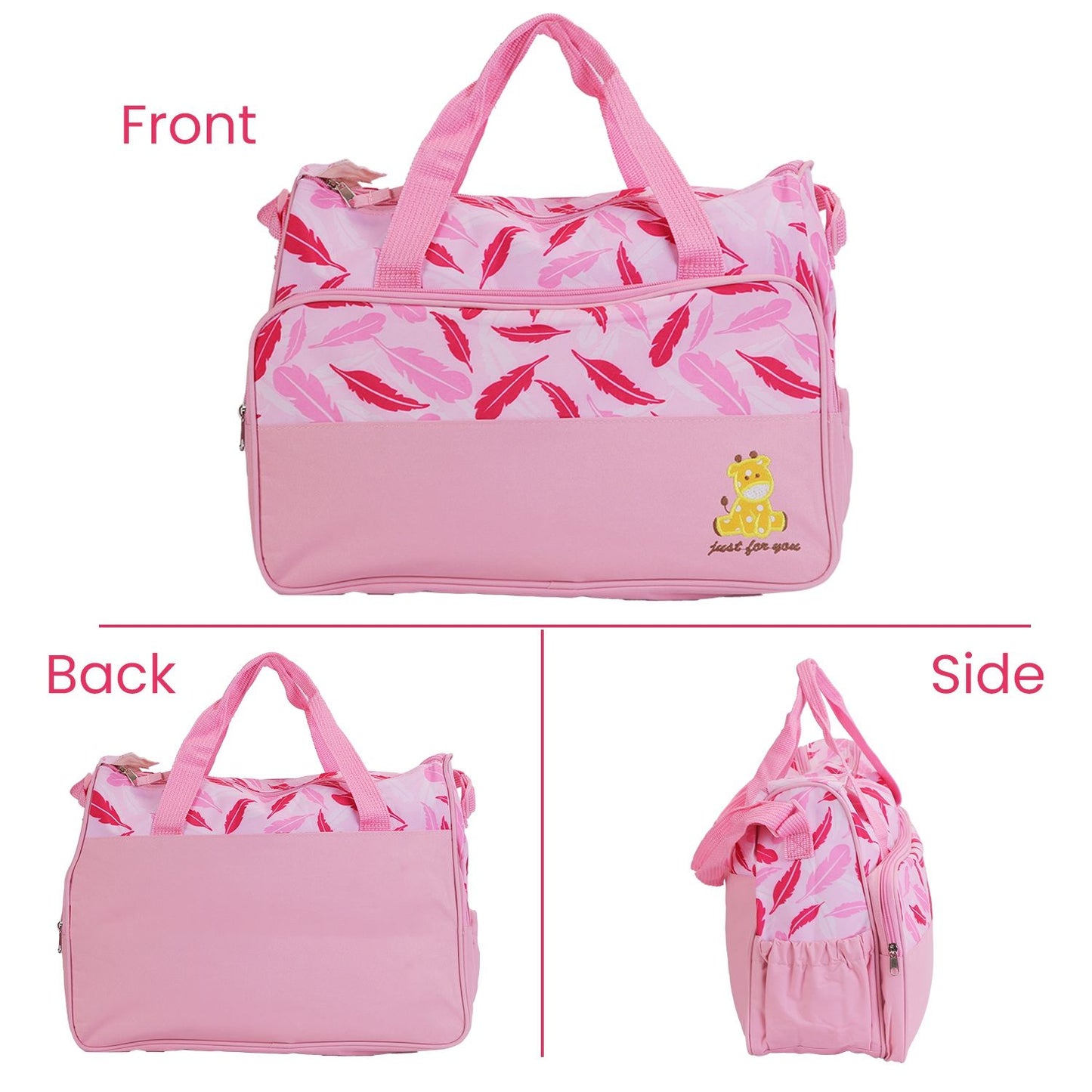 5Pcs Baby Nappy Diaper Bags Set Mummy Diaper Handbags with Diaper Pad Food Bag Bottle Bag Travel Tote Bags For Mom Dad