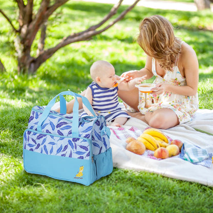 5Pcs Baby Nappy Diaper Bags Set Mummy Diaper Handbags with Diaper Pad Food Bag Bottle Bag Travel Tote Bags For Mom Dad