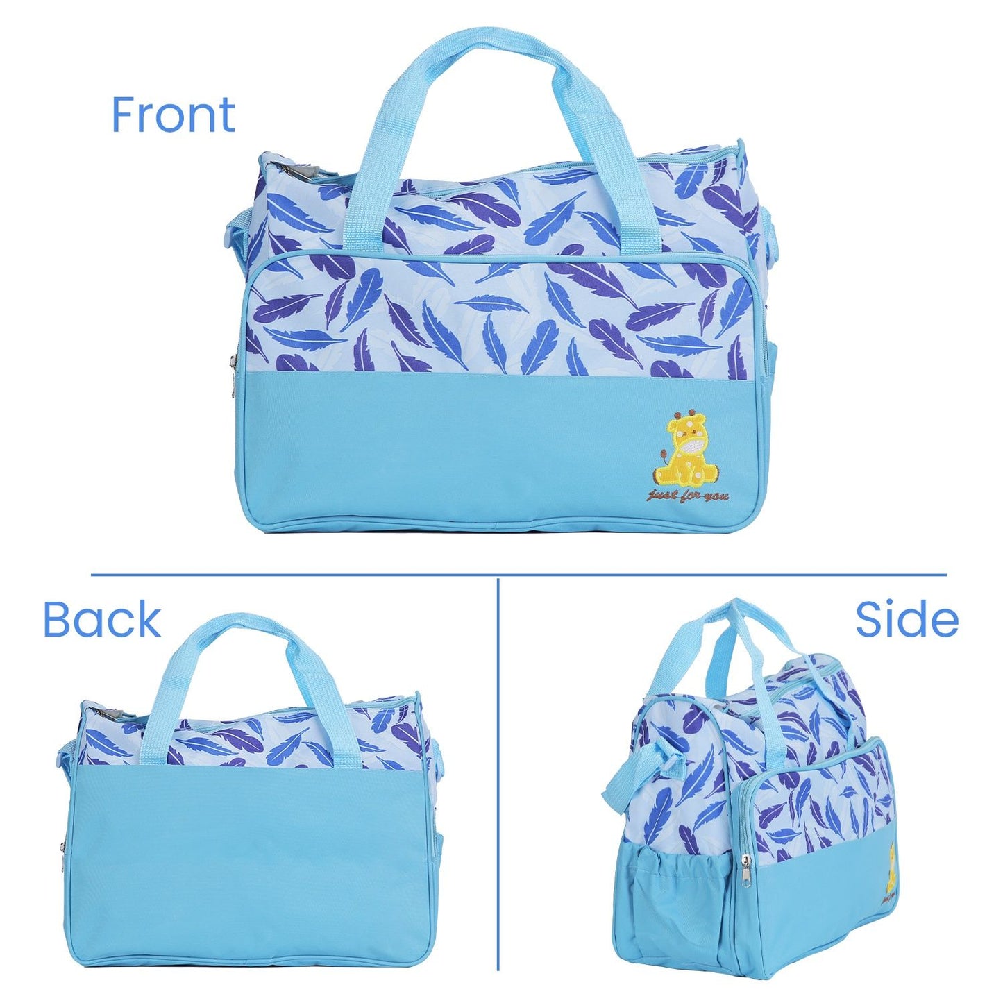 5Pcs Baby Nappy Diaper Bags Set Mummy Diaper Handbags with Diaper Pad Food Bag Bottle Bag Travel Tote Bags For Mom Dad