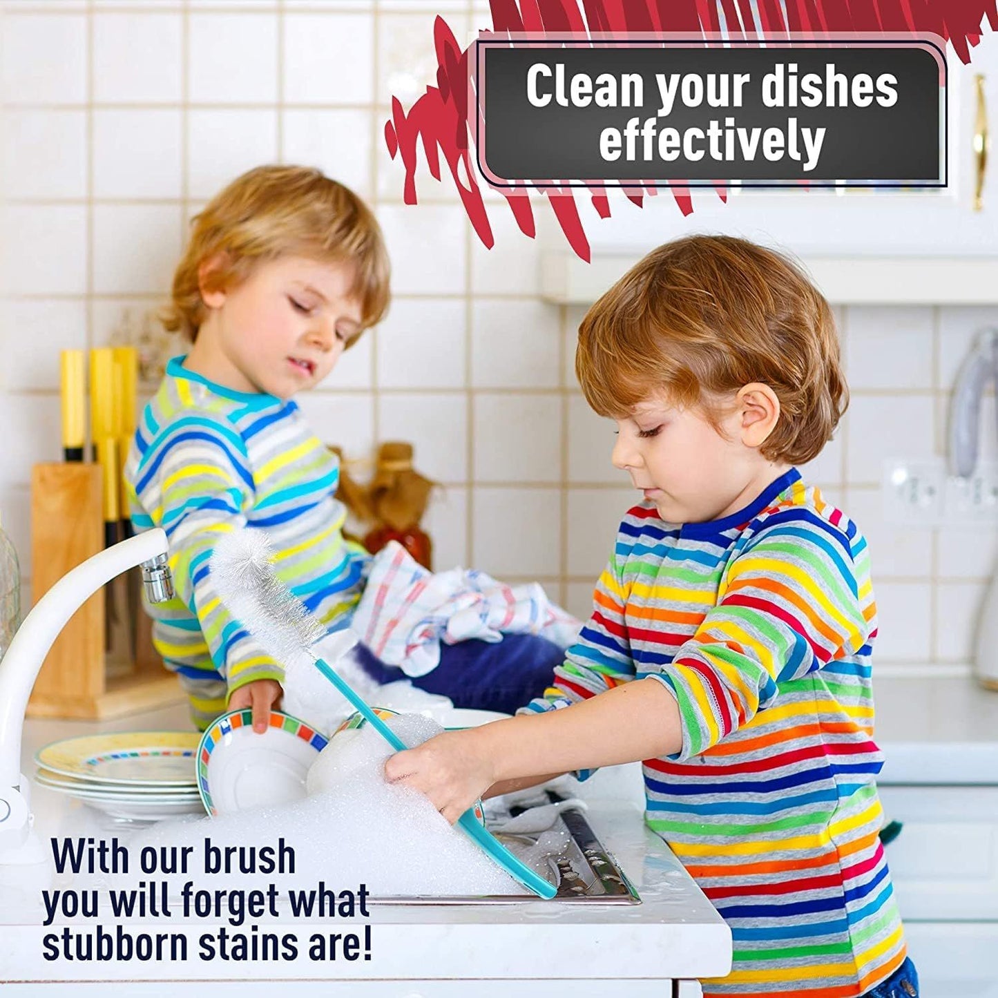 16 inch Long All-Round Bottle Cleaner Brush for Baby, Beer or Wine Bottles, Wine Glasses, Travel Mugs, Stanley Cups, and Camp Mugs. Long Bottle Brush (3 Pack)