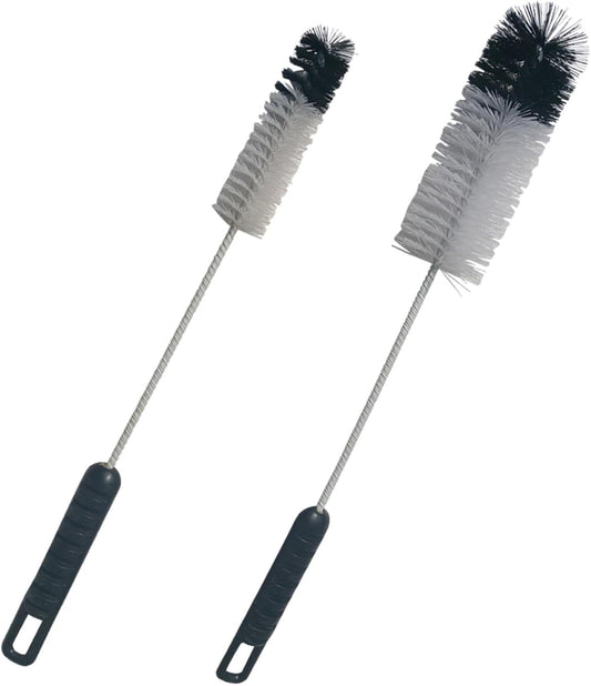 Bottle Brushes Thin Long Handle X 2, Utility Skinny Wire Cleaner Set Big Small, Bendable Flexible for Cleaning Narrow Neck Water, Beer, Wine, Baby Bottles, Pipes, Tubes, Hoses, and Flasks