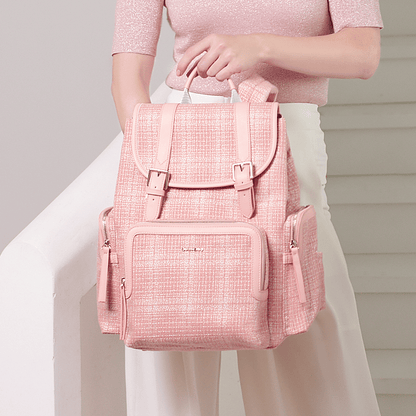 SUNVENO Diaper Bag Backpack, Baby Changing Bag Nappy Tweed Baby Diaper Bags Multifunction Waterproof for Travel