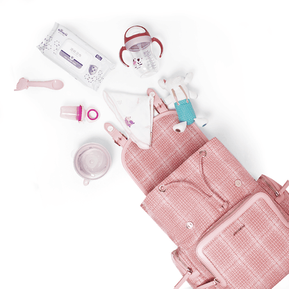 SUNVENO Diaper Bag Backpack, Baby Changing Bag Nappy Tweed Baby Diaper Bags Multifunction Waterproof for Travel