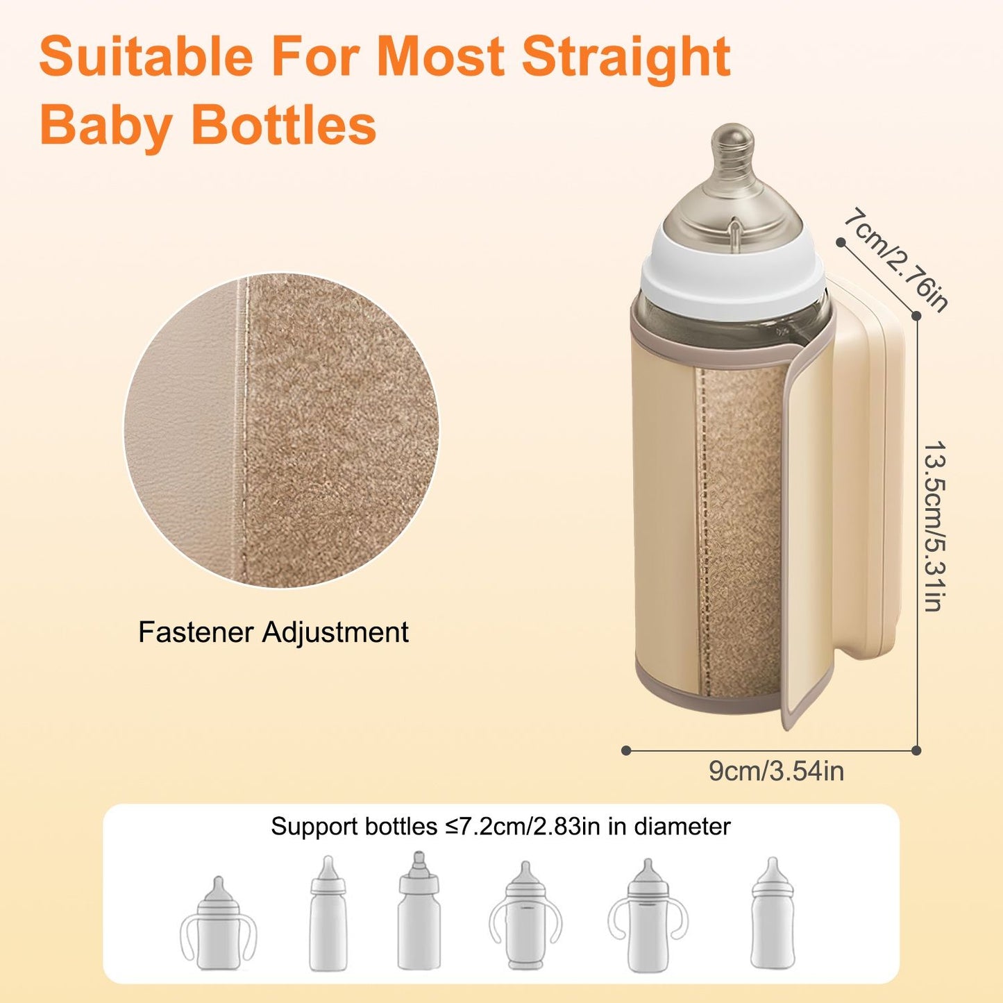 Portable Bottle Warmer with Night Light Baby Milk Warmer Milk Formula Warmer for Home Travel with 6 Heating Levels